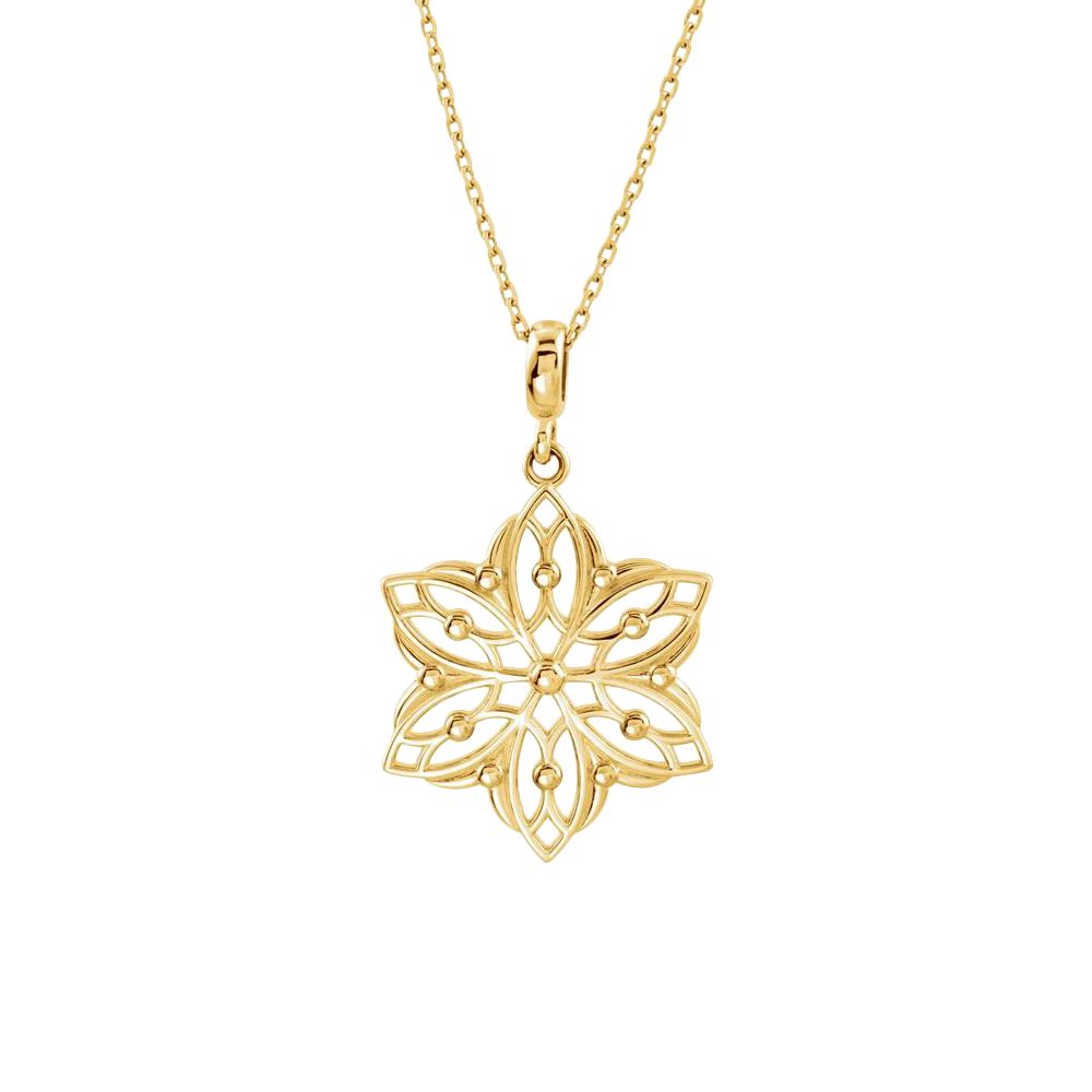 14K金‧百合窗花墜飾